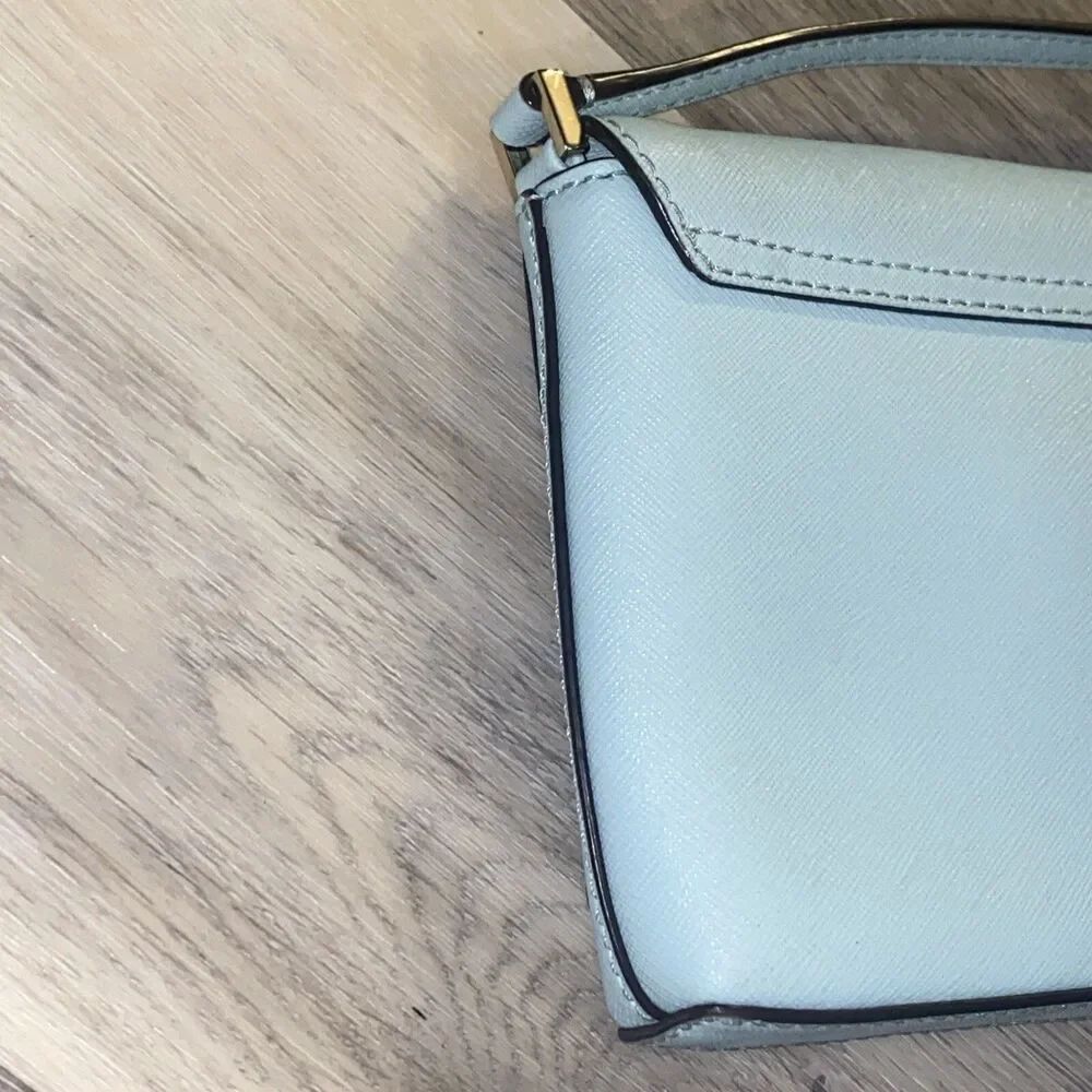 Kate Spade Newbury Lane Sally Small Crossbody Bag Light Gray Turnlock Purse - Picture 9 of 16